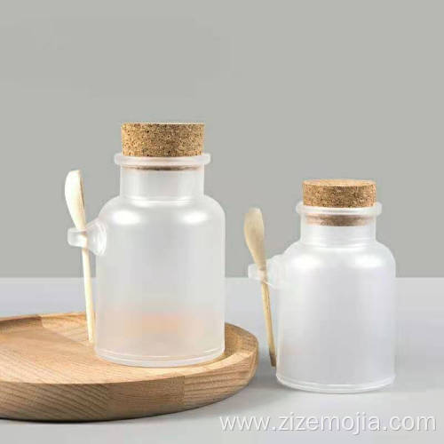 Frosted Bath Salt Plastic jar with spoon